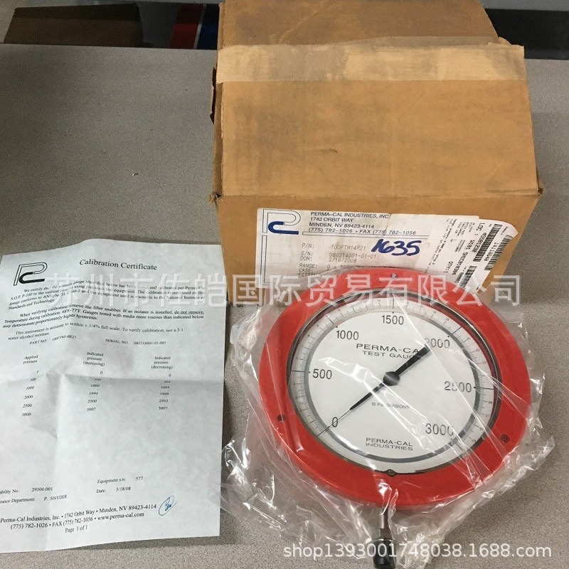 美国原装100FTM14R21型EAC和CE认证压力表 PERMA-CAL品牌仪器仪表