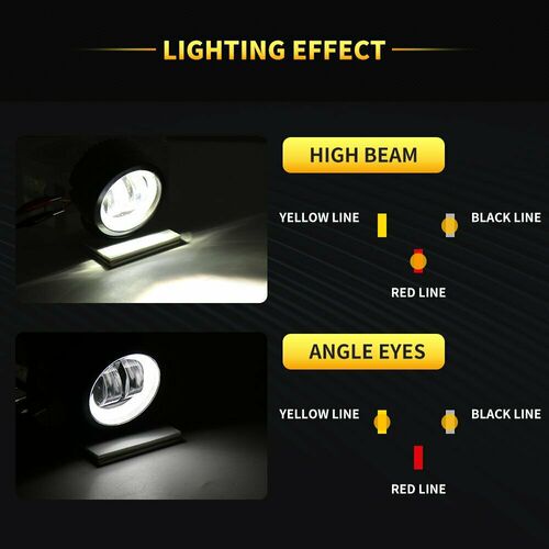 Car LED work light 20W fog light with lens Angel eye square round off-road light