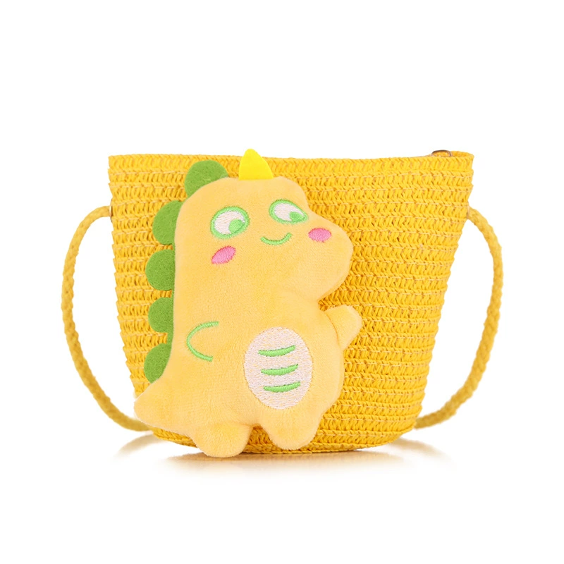 Small shoulder bag, wallet, cartoon small bag, card holder, cute straw dinosaur, wholesale