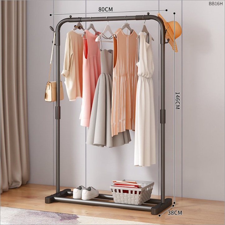 80 검정색 단일 극 + 2개의 후크