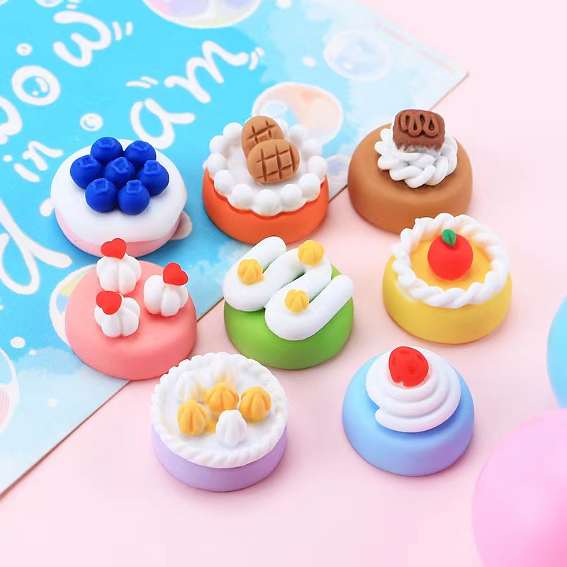 Nueva tridimensional decoración de la torta de frutas al por mayor DIY creativo teléfono caso accesorios resina crema pegamento horquilla refrigerador pegatina