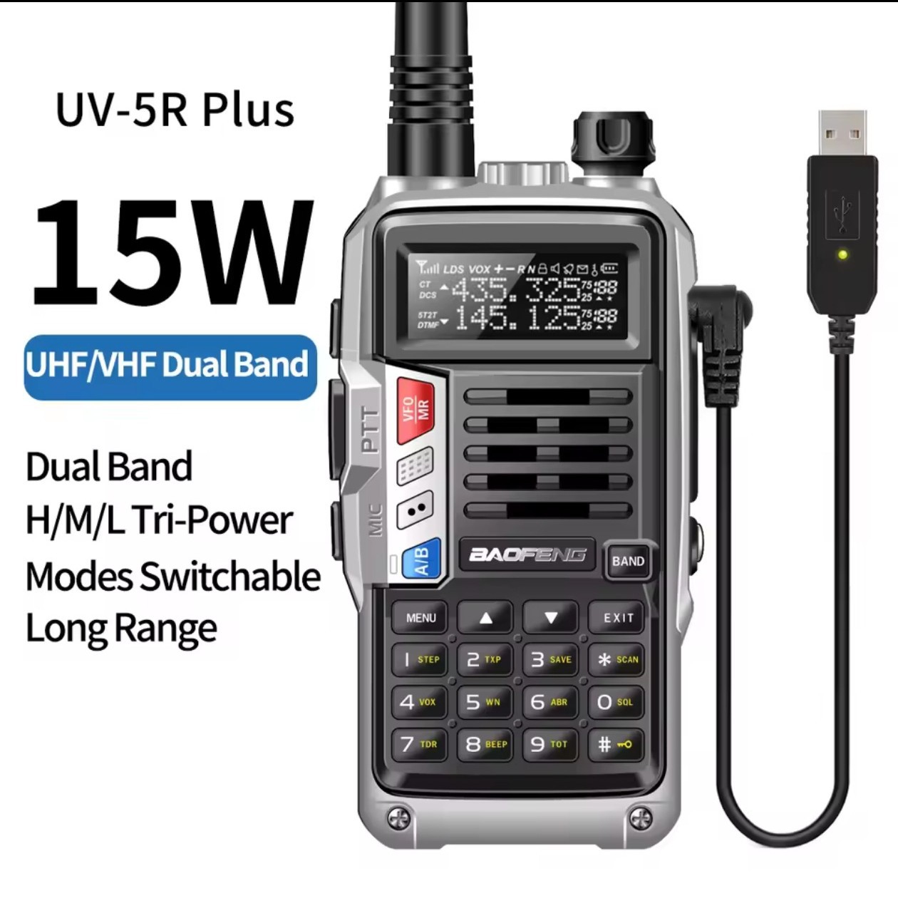 Baofeng baofeng UV-S9Plus walkie-talkie UV de doble segmento de alta potencia civil walkie-talkie fábrica en stock al por mayor