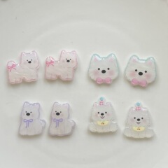 小さいサイズのゴムの西の高地の子犬のアクリルの部品の新型のdiyの手の材料のアクセサリの漫画は靴の花を貼ります