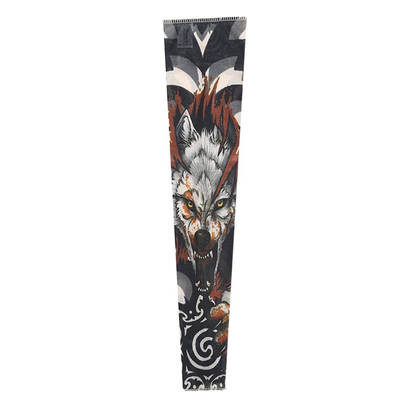 Tattoo Sleeve Men's Sunscreen Flower Arm Tattoo Ice Silk Hand Sleeve Outdoor Riding UV Protection Long Arm Gloves for Women