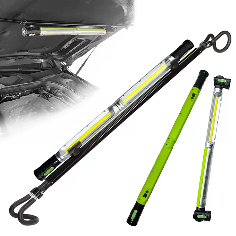 磁吸LED工作灯带伸缩支架可充电应急汽修照明COB机舱引擎盖检修灯