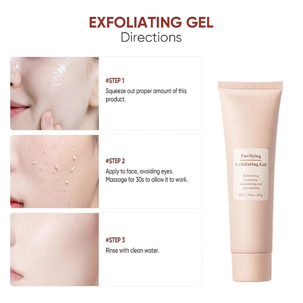 Suministro exclusivo transfronterizo de crema de gel exfoliante para eliminar la piel muerta, exfoliación facial, gel limpiador de poros, cuidado de la piel hidratante y humectante