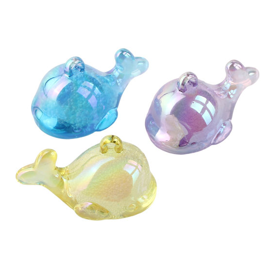 Hanging hole bubble whale plating UV magic color DIY key chain pendant bracelet hanging ring bag decoration accessories