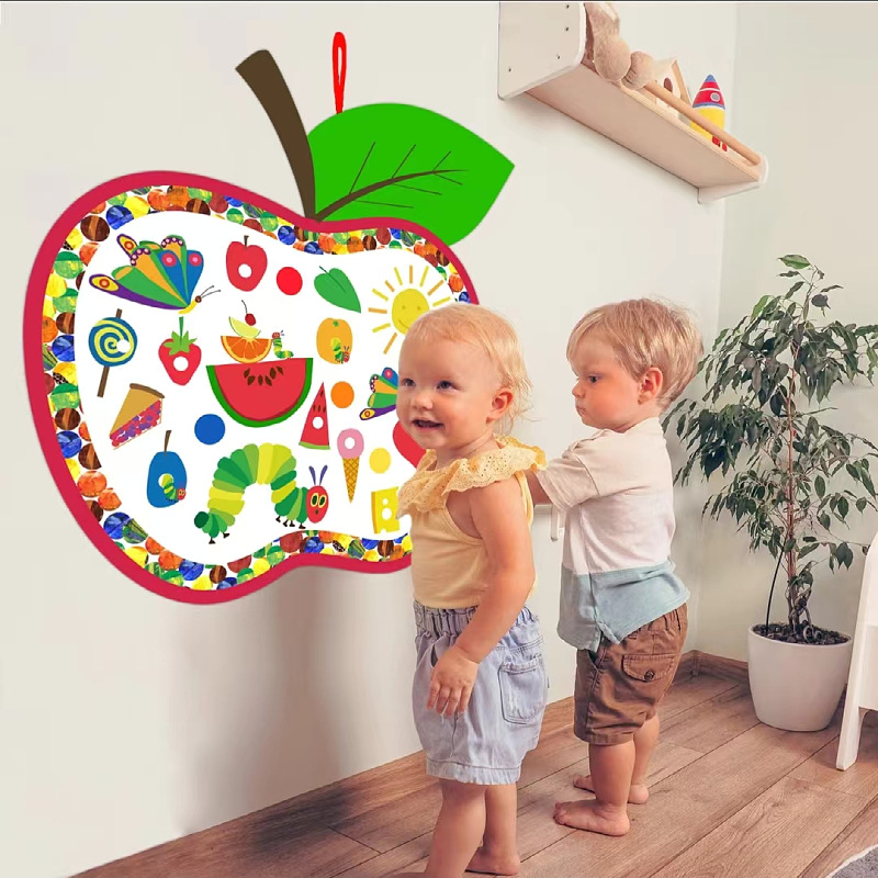 Nuevo fieltro para niños juguetes de rompecabezas para niños fiesta de cumpleaños colgante oruga hambrienta artesanía fieltro kit