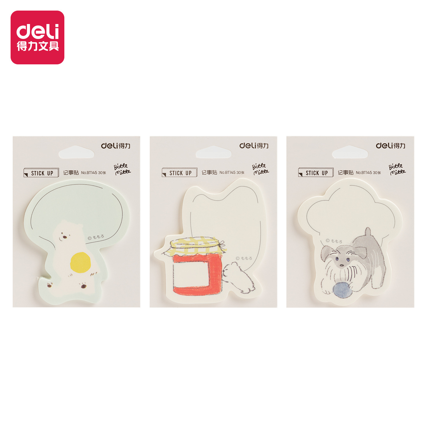 델리 BT145 일러스트레이터 공동 브랜드 메모지 80mm*110mm 30매(동물학 2)(1권)