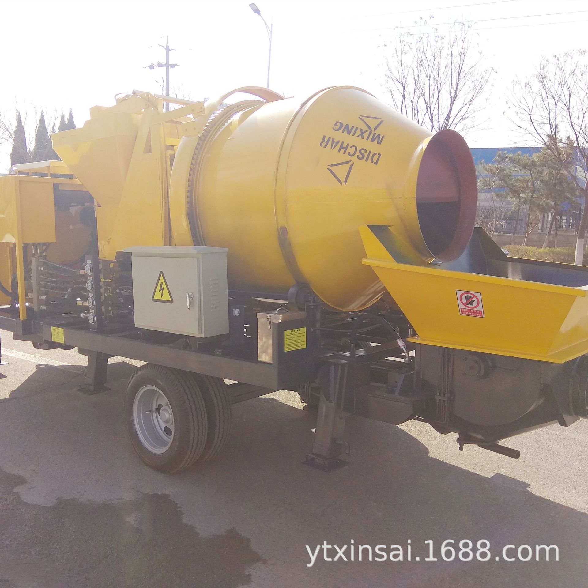 混凝土搅拌输送一体机 搅拌拖泵 潍坊柴油机搅拌地泵 JBS40-12-82