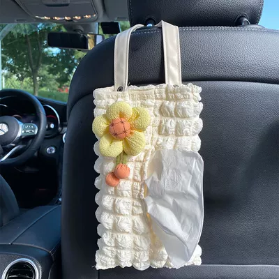 Funny Car Tissue Box – Car tissue box/set - rice-white-puff-dandelion-tissue-box