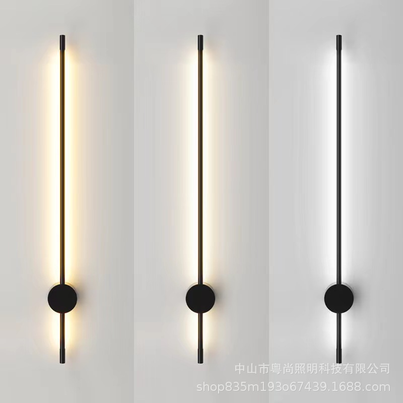 Lámpara de pared nórdica para sala de estar, dormitorio, mesita de noche, escalera, pasillo, lámpara lineal moderna, luz ambiental, lujo ligero, minimalista, giratoria.