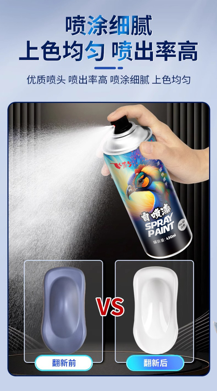 Automatic painting car special black white hand painting paint rust-proof metallic paint hand-cranked self-painting does not fade