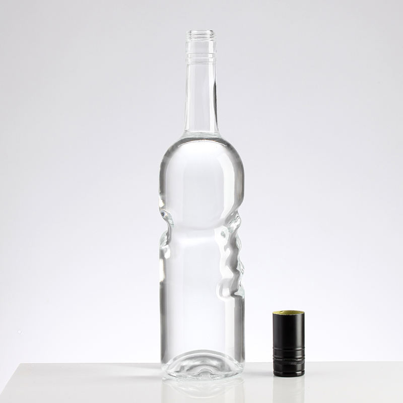 厂家生产750ml透明白酒玻璃瓶 精白料丝口上帝之手洋酒红酒空瓶子