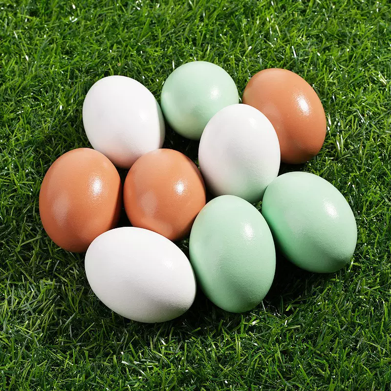 木质仿真鸡蛋鸭蛋实心儿童彩色绘画涂鸦 复活节彩蛋过家家玩具