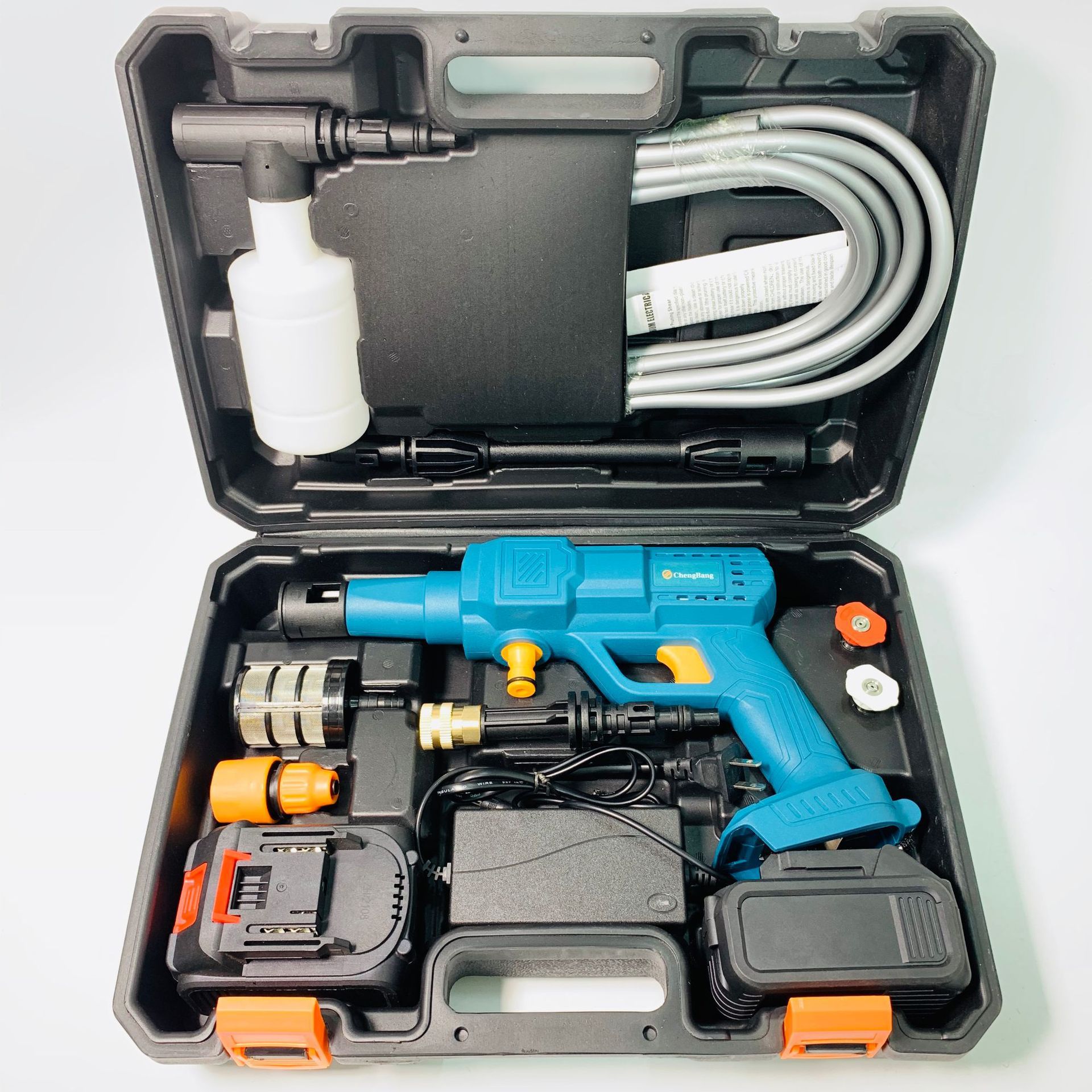 新款工厂外贸 锂电洗车机高压水枪C款 锂电池无线水枪 无线洗车机