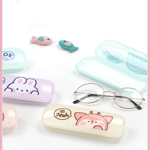 Sunglasses storage box fresh cartoon pp plastic glasses case portable myopia glasses student frame glasses case