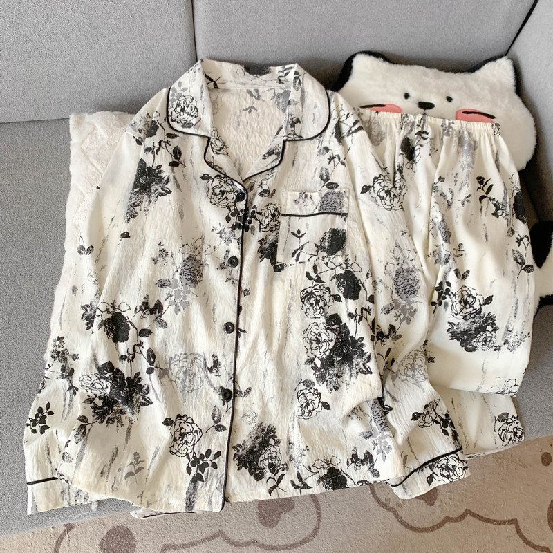 睡衣女款2025新款冬款长袖长裤可外穿冬季薄款家居服套装批发厂家|undefined