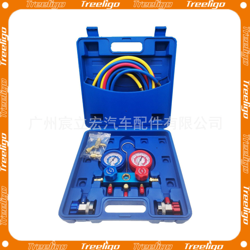 Juego de medidores de medios de refrigeración de aire acondicionado para automóviles R134A/R410A Juego de instrumentos de colector de CA Refrigeración Modelo de comercio electrónico transfronterizo