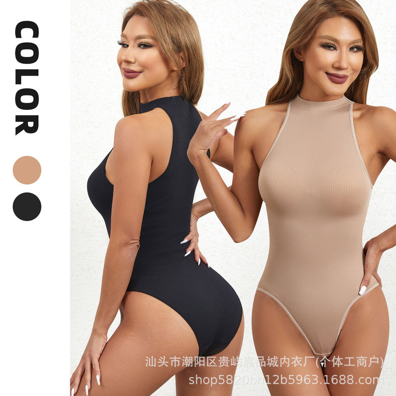 New Cross-Border Style Women's Round-Neck Sleeveless Button-Up Shapewear Bodysuit with Tummy Control and Thong Design New Cross-Border Style Women's Round-Neck Sleeveless Button-Up Shapewear Bodysuit with Tummy Control and Thong Design