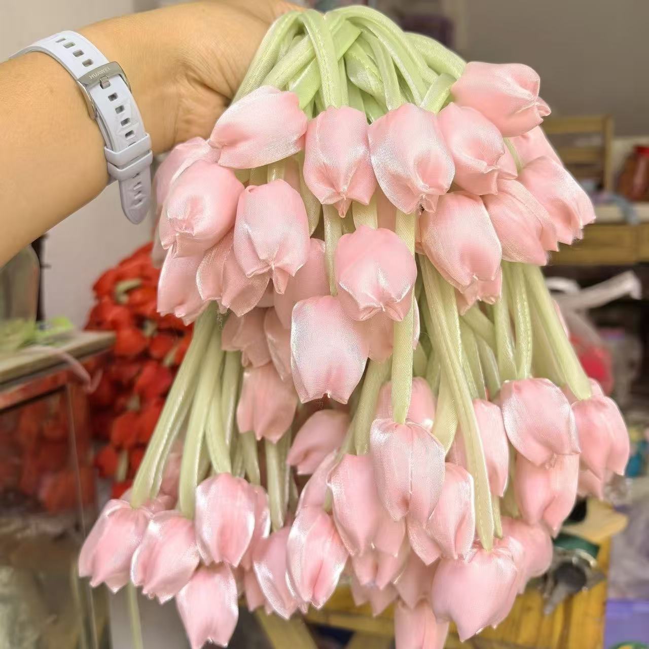 韩系花苞郁金香花朵饰品配件窗帘装饰diy母亲节花朵蛋糕饰品辅料