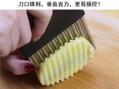 不鏽鋼土豆切狼牙土豆切波紋刀餐廳土豆刀褶皺形薯條波浪刀具批發
