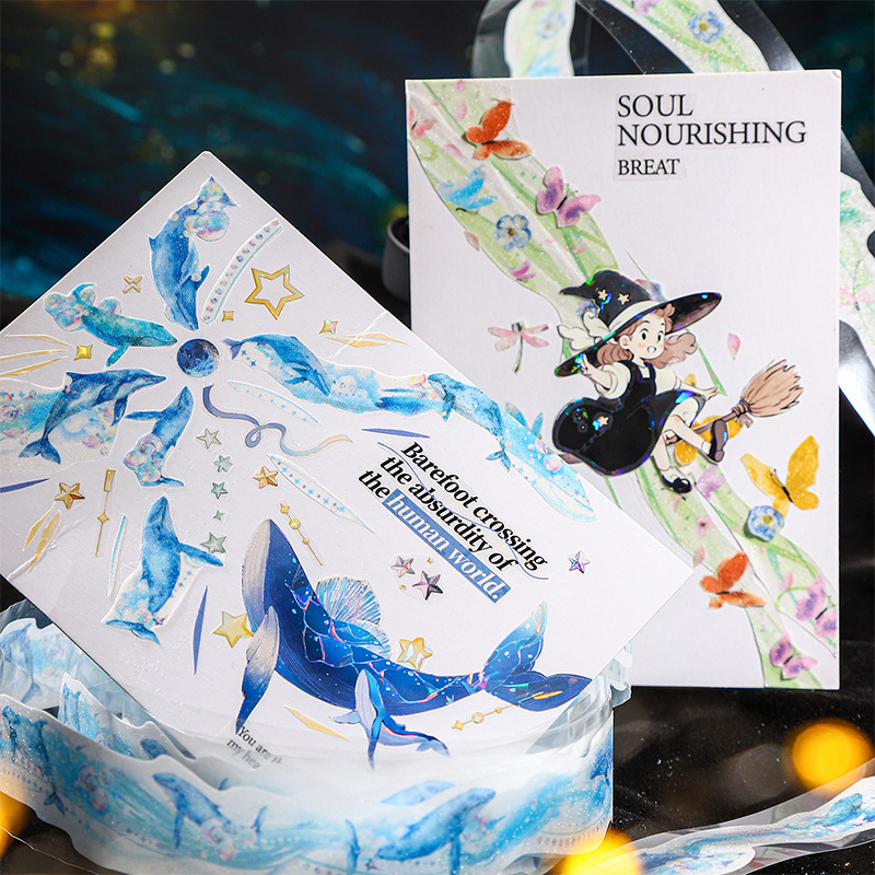 Ketchup Girl Flash Sand Tape Star River Fantasia Galaxy Landscape Cuenta DIY Material Decorativo Cintas Adhesivas