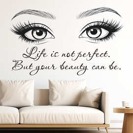 LIFE眼睛励志箴言墙贴客厅卧室餐厅沙发背景装饰跨境可移除PH3354