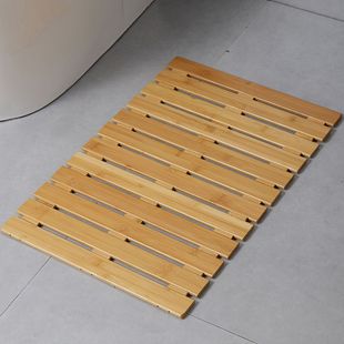 Customized Home Water Barrier Bamboo Bathroom Non-Slip Mat Anti-Water Accumulation Bamboo Mat Casual Pedal Bamboo Bathroom Mat