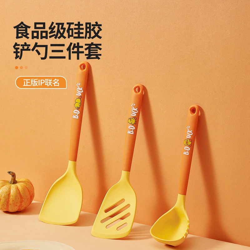 Плита Большой король Маленькая желтая утка Силиконовая Лопата Ложка костюм Антипригарная сковорода Шпатель Ложка для супа Сковорода Лопата Полная кухня Инструменты для приготовления пищи