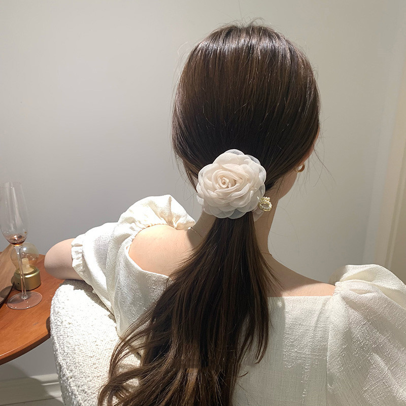 Women's Sweet Flower Organza Hair Tie display picture 4