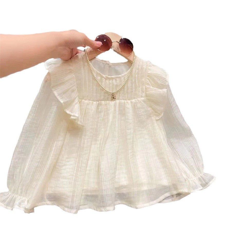 Los niños de la estrella redonda dulce otoño nueva muñeca camisa estilo occidental camisa de las muchachas camisa de los niños de moda camisa de moda