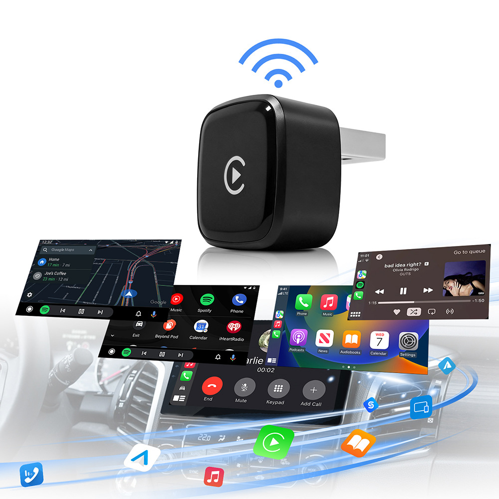 Amazon Carplay Apple Android 2-in-1 Wired to Wireless Portable Car Connectivity Carplay Box