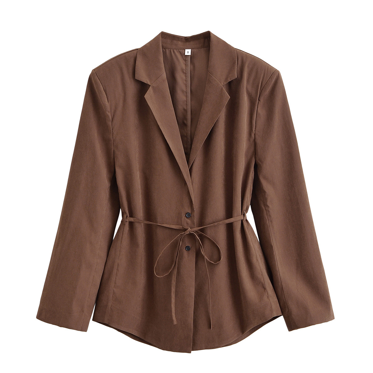 Ensemble tailleur d'été décontracté GraceChic Za pour femme, style européen et américain, coupe cintrée, blazer avec ceinture et mini-short à cravate._voghion.com