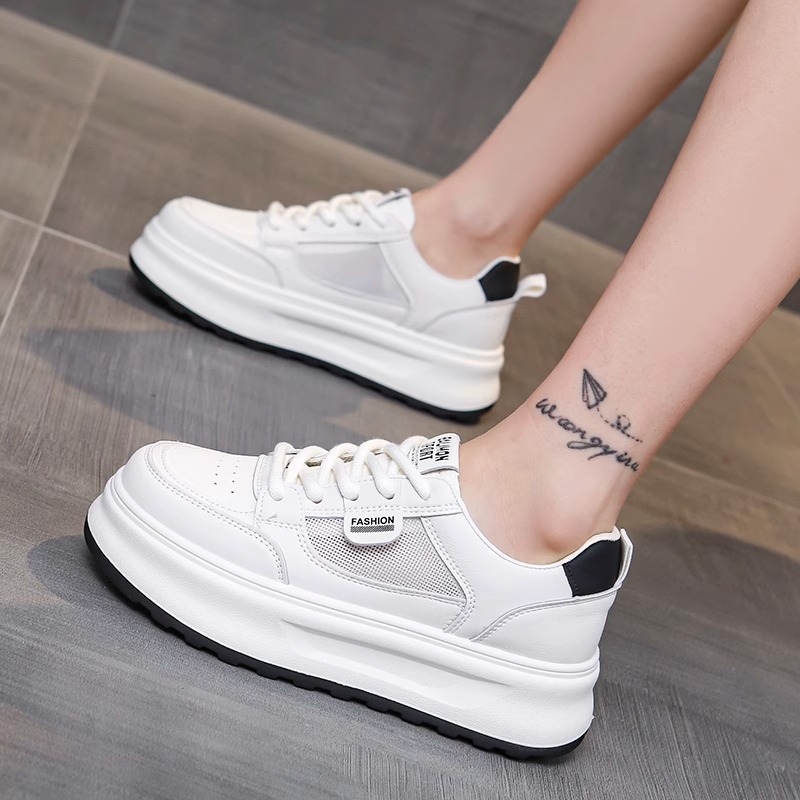 Zapatos de papá de suela gruesa para mujer 2025 primavera nuevo estilo salvaje, ligero y transpirable, súper fuego, deportes, zapatos de ocio, zapatillas de deporte