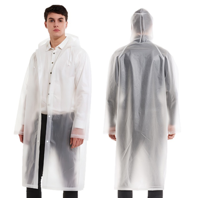 Impermeable Largo para Adultos de EVA, Reutilizable, para Exteriores y Viajes