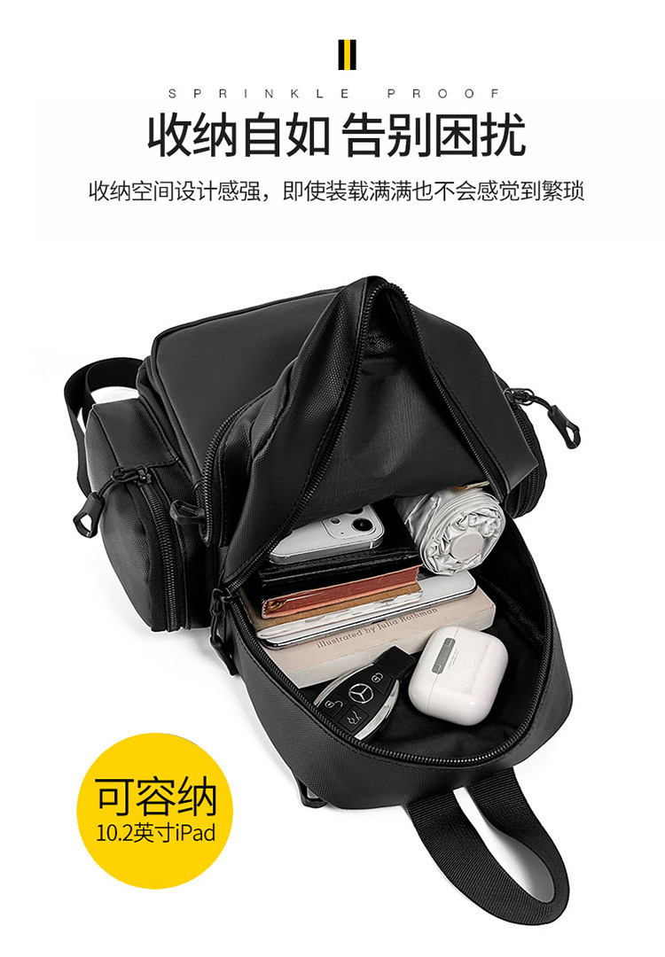 New business men's backpack, water-resistant, suitable for both shoulder and single shoulder, cross-border Oxford fabric men's computer backpack undefined