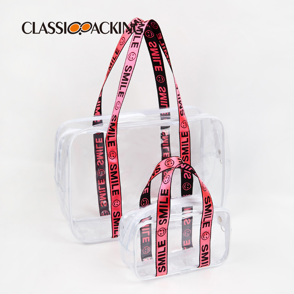 Internet celebridad transparente PVC bolsa de cosméticos de gran capacidad de viaje bolsa de almacenamiento portátil bolsa de playa bolsa de lavado