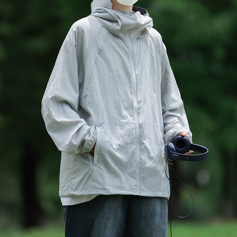 Sun Protection Clothing Mountain Style Outdoor Summer New Ice Silk Couple Sun Protection Clothing Men's Breathable Fishing Anti-Uv Jacket Trendy