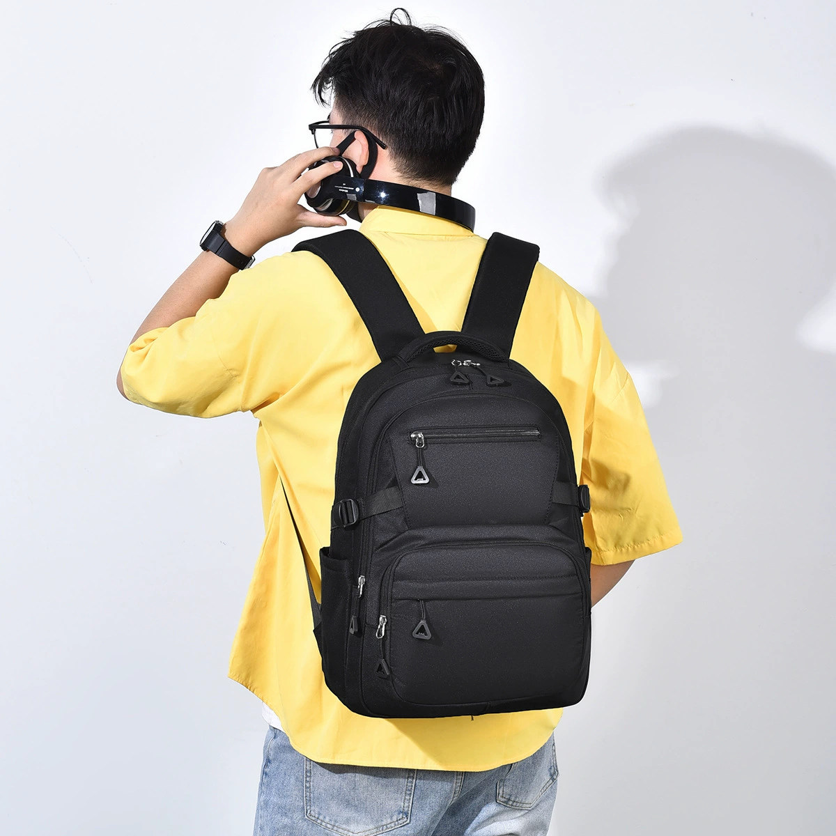 Capacious backpack, school bag for leisure, simple and elegant design, for teenagers, for students, wholesale