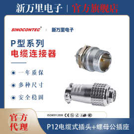 重强 航空插头插座 连接器 P12型-2芯3芯4芯5芯6芯7芯 电源接插件