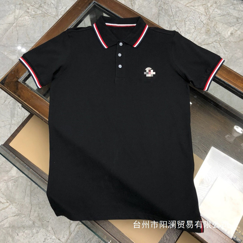 Cross-Border Summer New Style Men's Polo Shirt Short-Sleeve Pure Cotton Turn-Down Collar Trendy Brand T-Shirt Wholesale Cross-Border Summer New Style Men's Polo Shirt Short-Sleeve Pure Cotton Turn-Down Collar Trendy Brand T-Shirt Wholesale