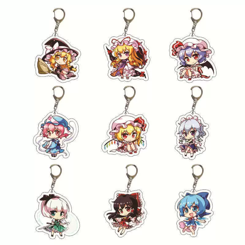  oriental Project Anime Peripheral Game Bolin Dreaming God Yu Yak Key Buckle Pendies Double -sided transparent