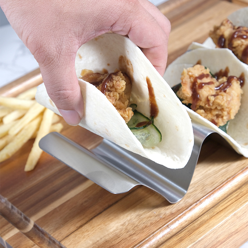 En stock suministro de acero inoxidable burrito rack Pancake rack taco titular rollo de maíz rack Pancake rack