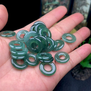 Dangerous material ice blue water green donut jade buckle earrings natural A grade jade accessories Sihui jewelry and jade wholesale