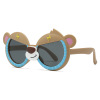 Children's cartoon cute sunglasses, silica gel glasses, with little bears