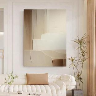 Hand-Painted Oil Painting Wabi-Sabi Style Morandi Living Room Decoration Painting High-End Texture Entrance Hanging Painting B&B Mural