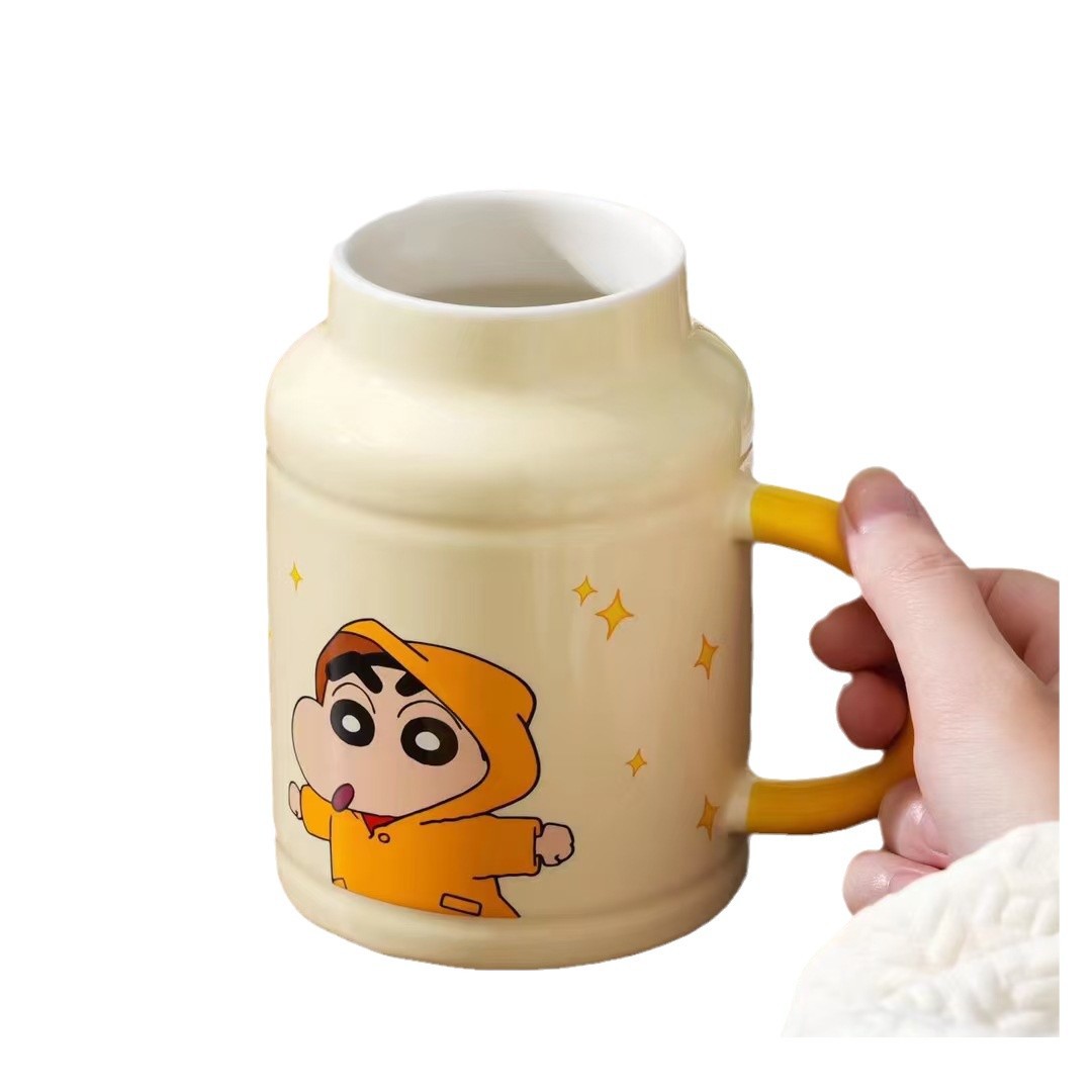 Lápiz pequeño nuevo alto valor facial taza de cerámica de gran capacidad con tapa de oficina taza de hervidor de agua regalo de cumpleaños creativo para niños