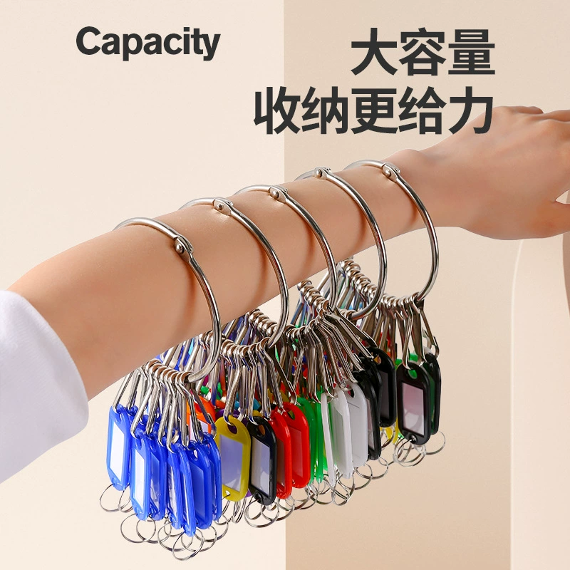 Metal keychain for keys, storage system with zipper