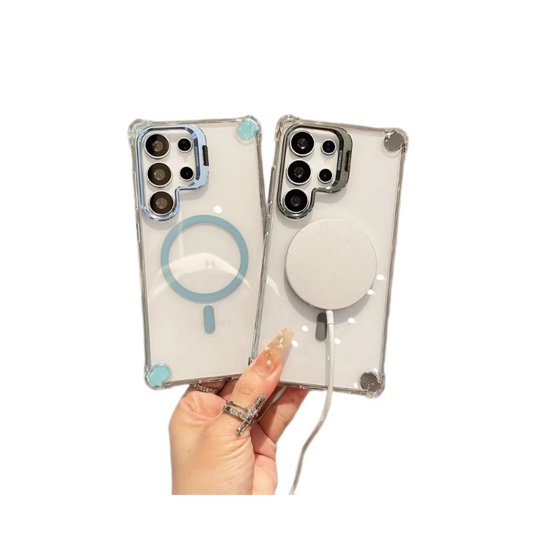 Comércio Exterior A16, Capa Magnética para Samsung S26 Ultra com Suporte, Película para Lente e Airbags nos Quatro Cantos, Compatível com Samsung S24U/S25U._voghion.com